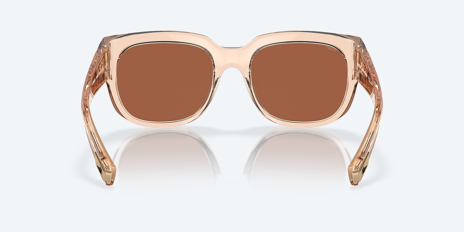 [Copper Silver Mirror Polarized Polycarbonate Lenses, Shiny Blonde Crystal Frame]