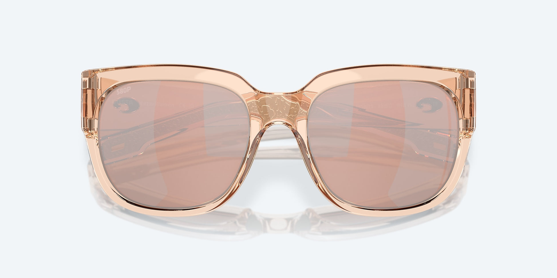 [Copper Silver Mirror Polarized Polycarbonate Lenses, Shiny Blonde Crystal Frame]