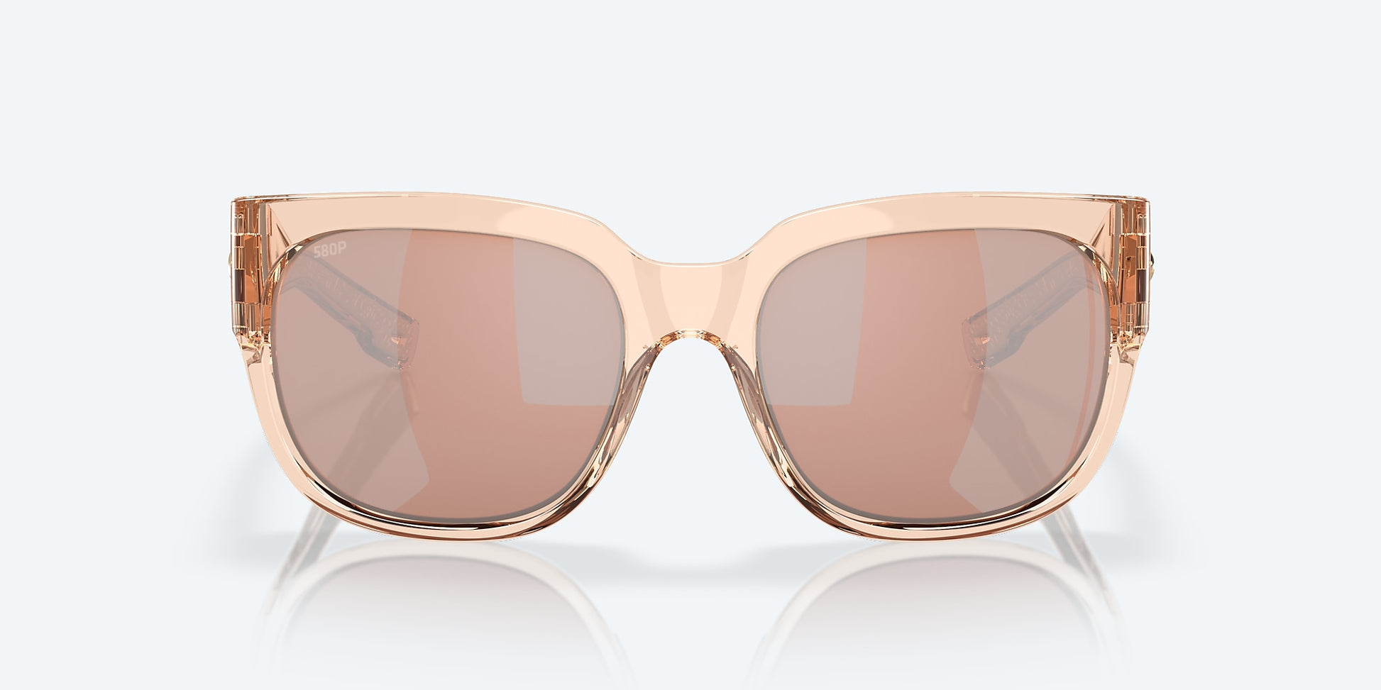 [Copper Silver Mirror Polarized Polycarbonate Lenses, Shiny Blonde Crystal Frame]