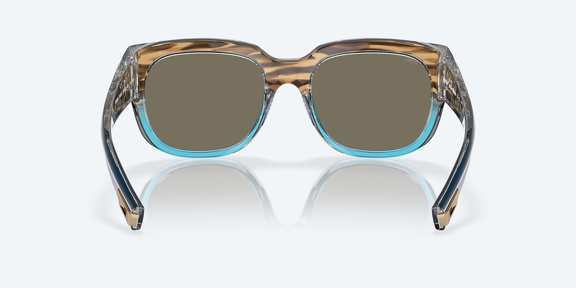 [Blue Mirror Polarized Glass Lenses, Shiny Wahoo Frame]