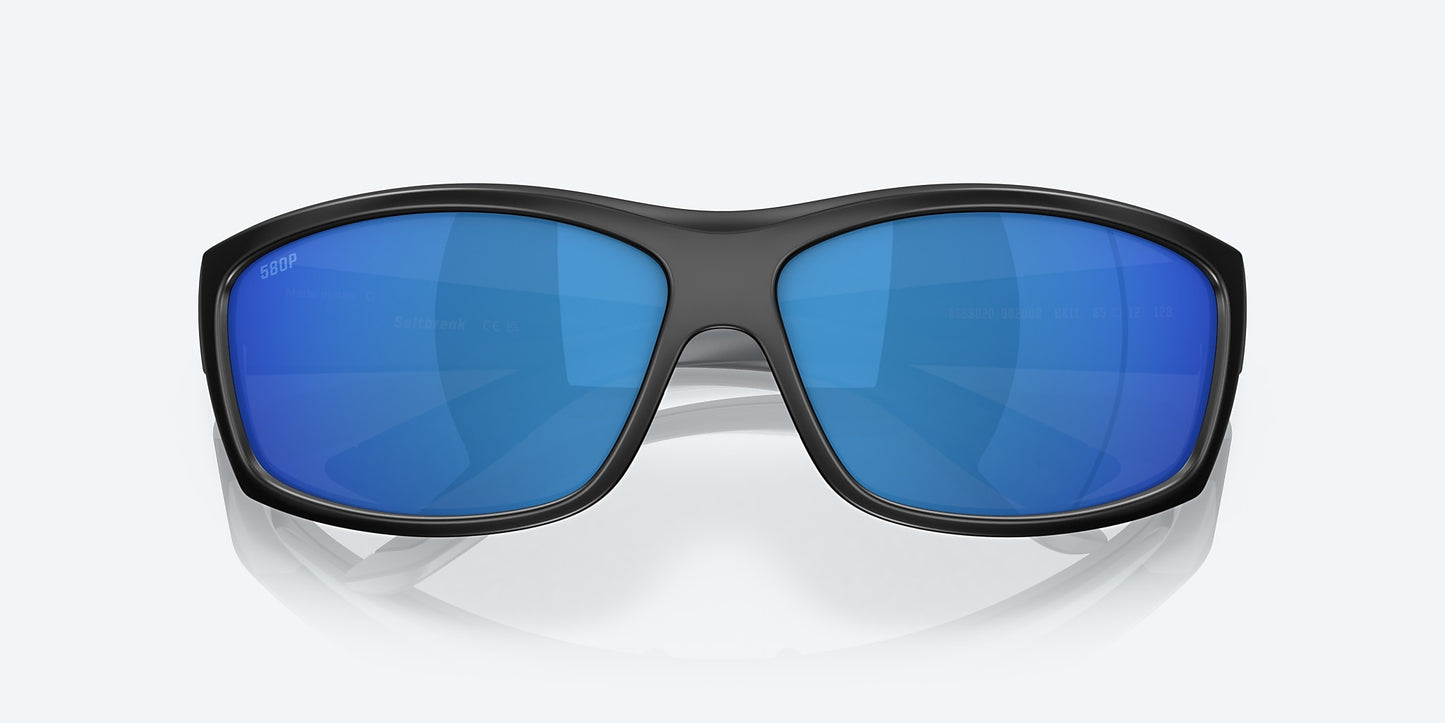 [Blue Mirror Polarized Polycarbonate Lenses, Matte Black Frame]