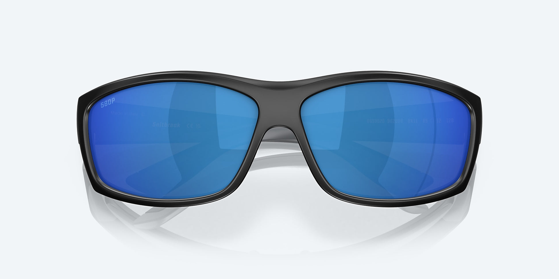 [Blue Mirror Polarized Polycarbonate Lenses, Matte Black Frame]