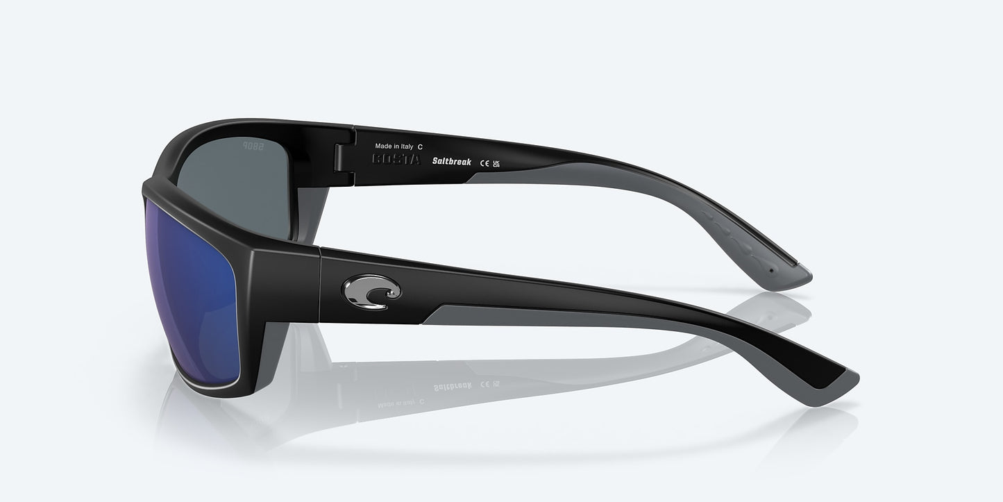[Blue Mirror Polarized Polycarbonate Lenses, Matte Black Frame]