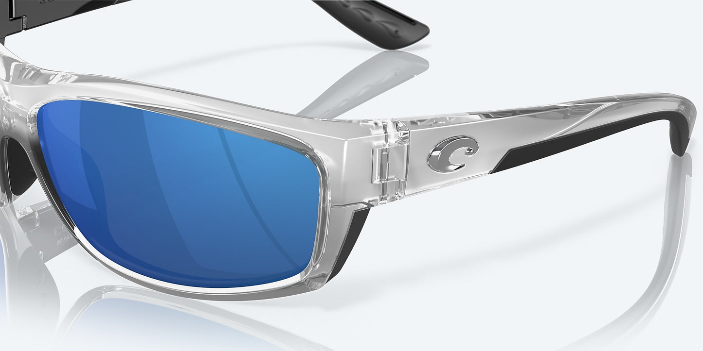 [Blue Mirror Polarized Polycarbonate Lenses, Silver Frame]