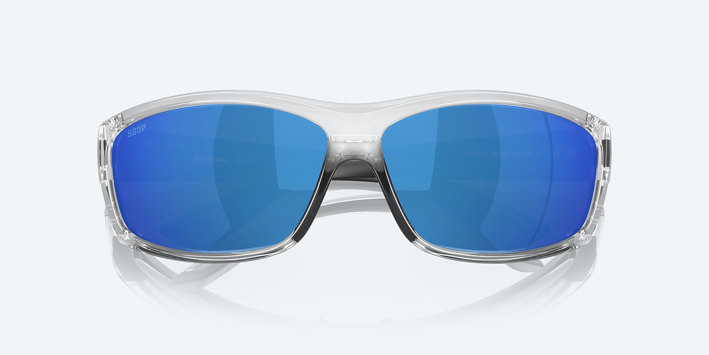 [Blue Mirror Polarized Polycarbonate Lenses, Silver Frame]