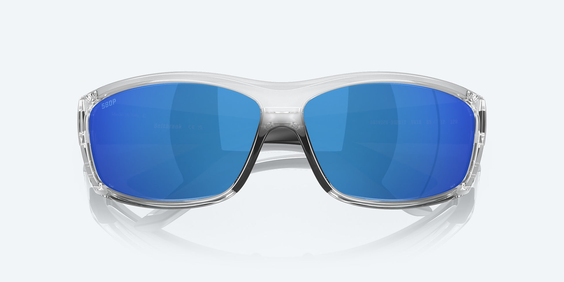 [Blue Mirror Polarized Polycarbonate Lenses, Silver Frame]