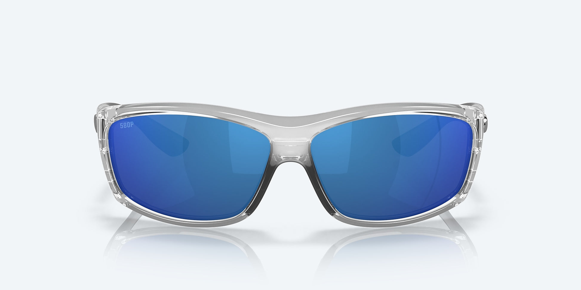[Blue Mirror Polarized Polycarbonate Lenses, Silver Frame]