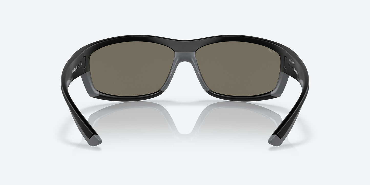 [Blue Mirror Polarized Glass Lenses, Matte Black Frame]