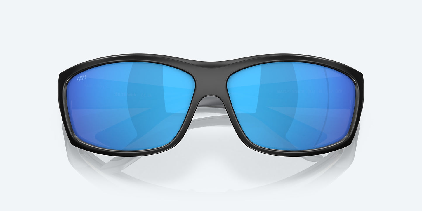 [Blue Mirror Polarized Glass Lenses, Matte Black Frame]