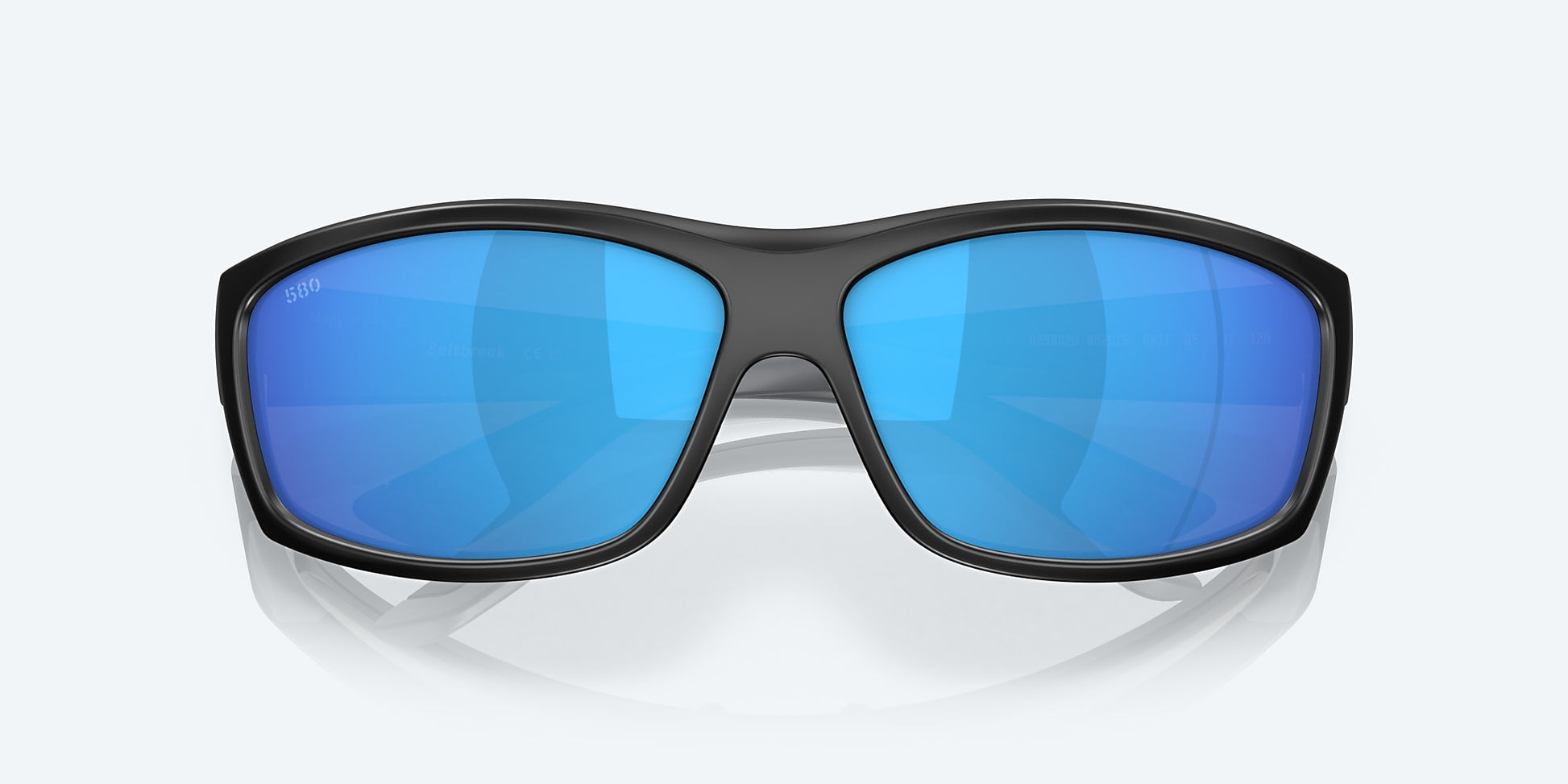 [Blue Mirror Polarized Glass Lenses, Matte Black Frame]