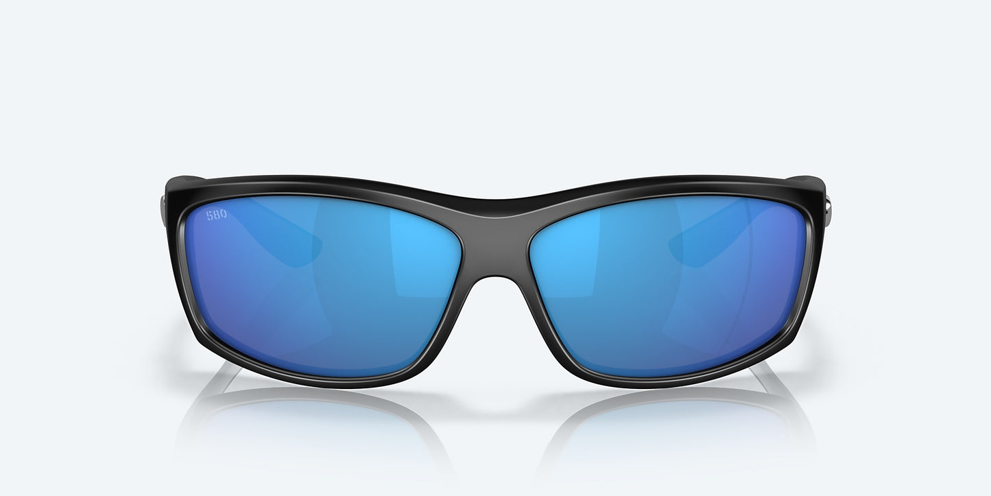 [Blue Mirror Polarized Glass Lenses, Matte Black Frame]
