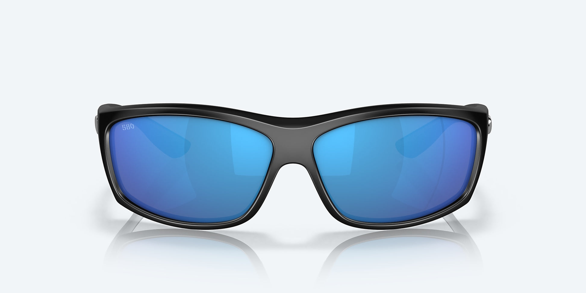 [Blue Mirror Polarized Glass Lenses, Matte Black Frame]