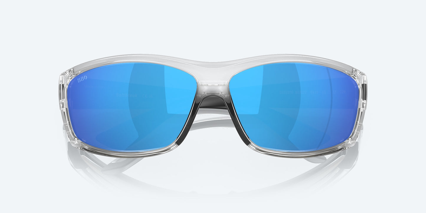 [Blue Mirror Polarized Glass Lenses, Silver Frame]