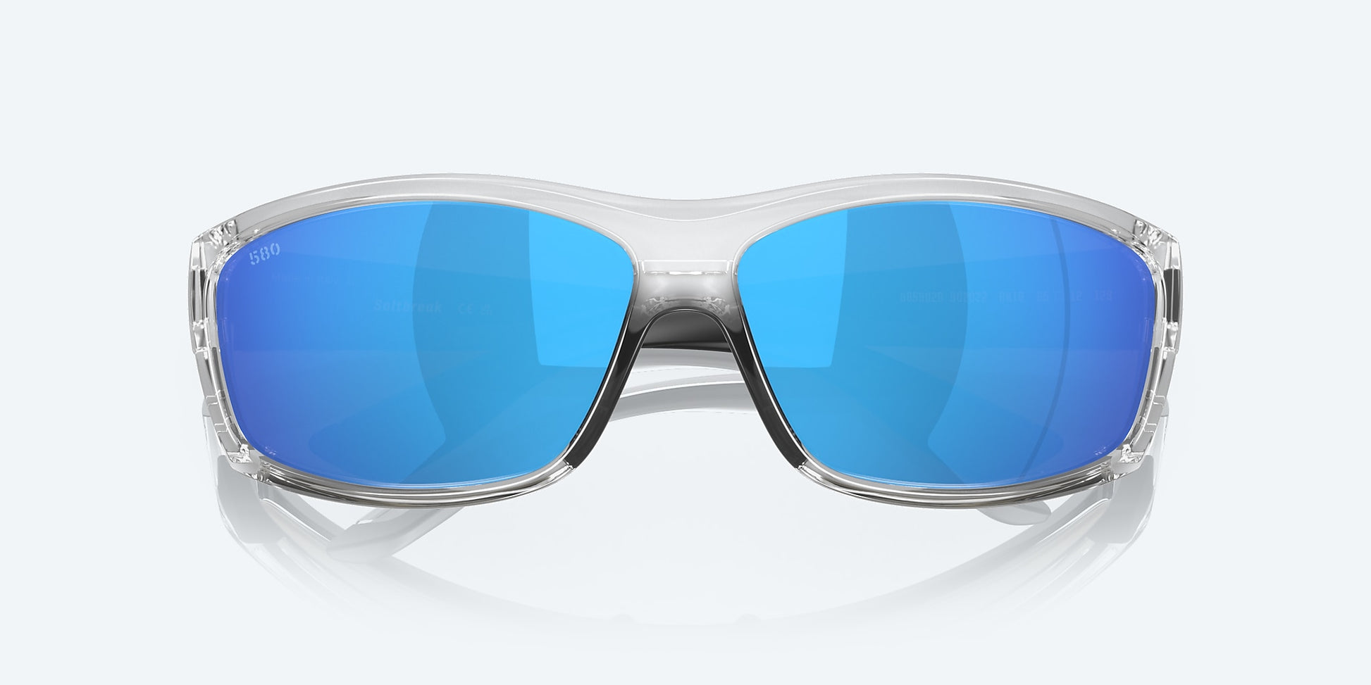 [Blue Mirror Polarized Glass Lenses, Silver Frame]