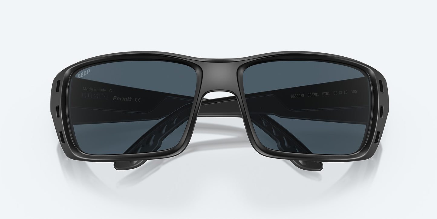 [Gray Polarized Polycarbonate Lenses, Blackout Frame]