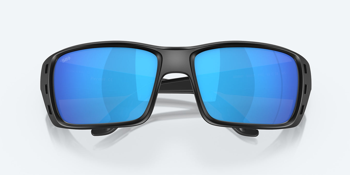 [Blue Mirror Polarized Glass Lenses, Blackout Frame]