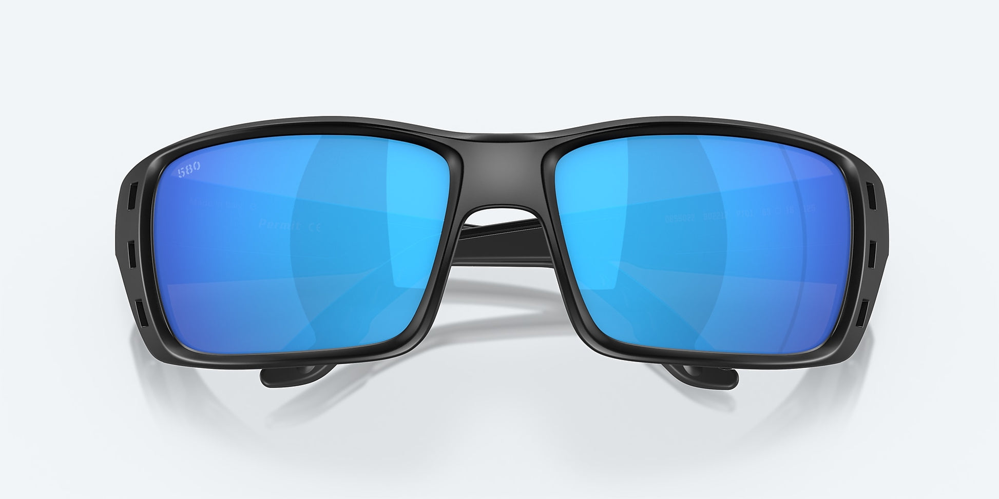 [Blue Mirror Polarized Glass Lenses, Blackout Frame]