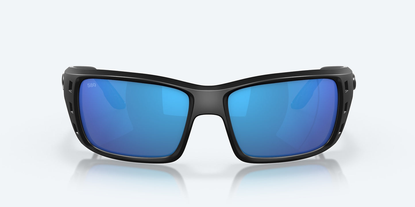 [Blue Mirror Polarized Glass Lenses, Blackout Frame]