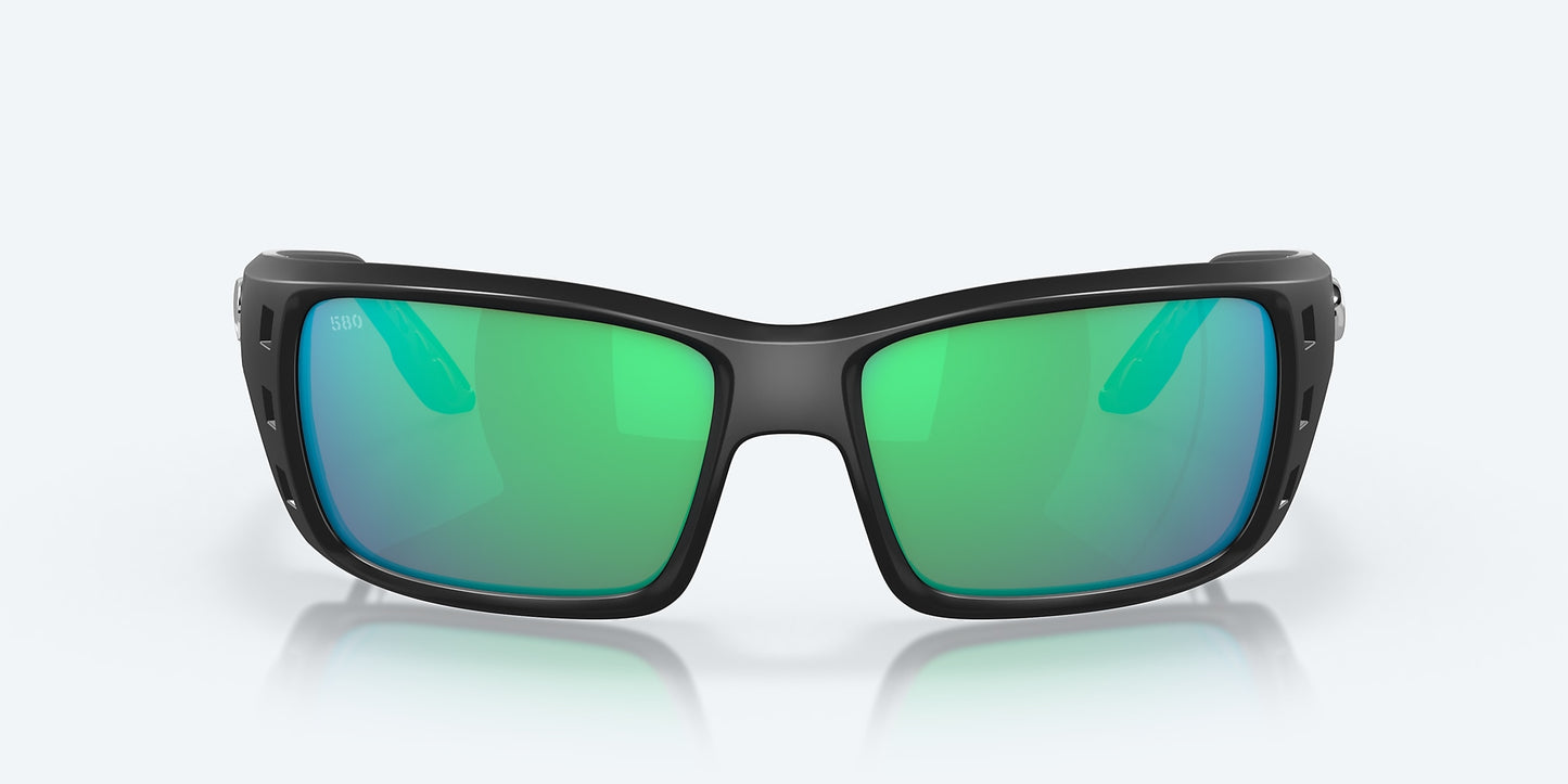 [Green Mirror Polarized Glass Lenses, Matte Black Frame]