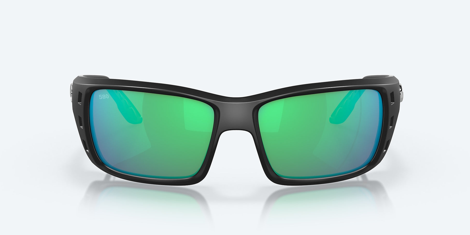 [Green Mirror Polarized Glass Lenses, Matte Black Frame]