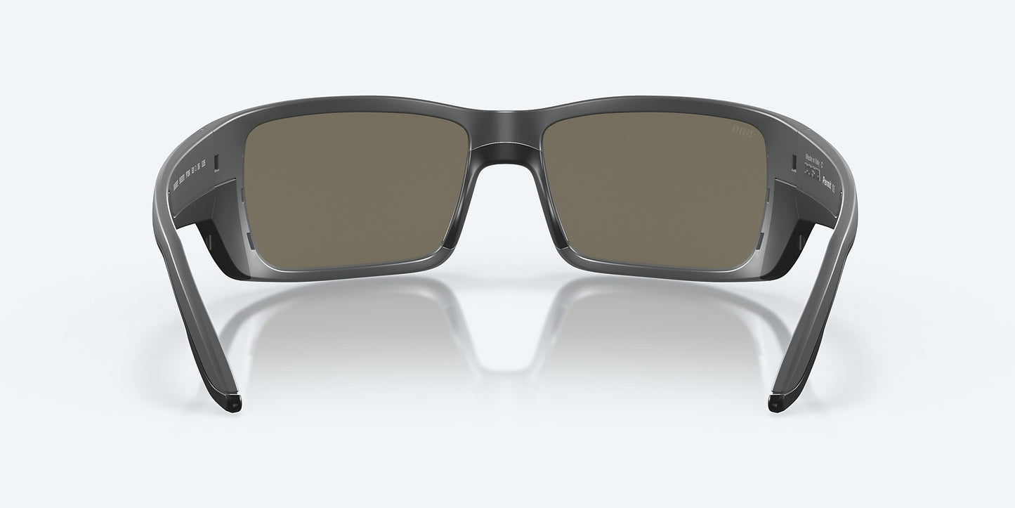 [Blue Mirror Polarized Glass Lenses, Matte Gray Frame]