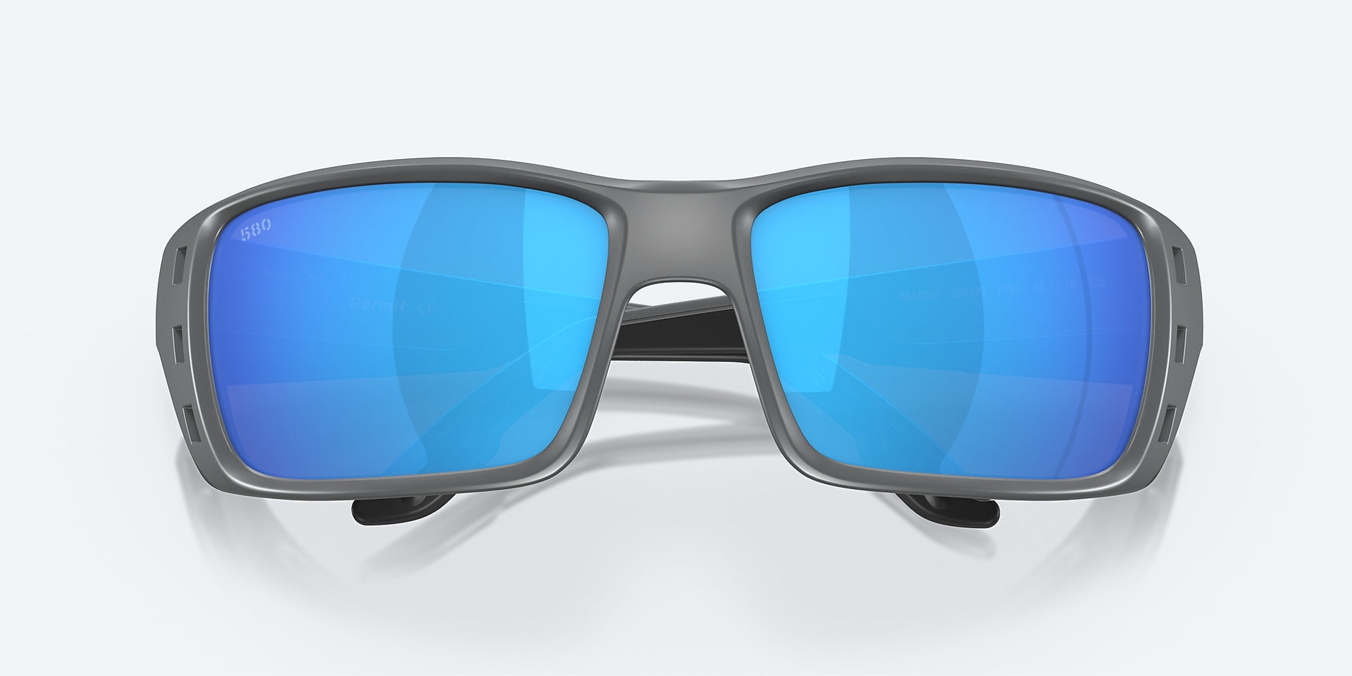 [Blue Mirror Polarized Glass Lenses, Matte Gray Frame]