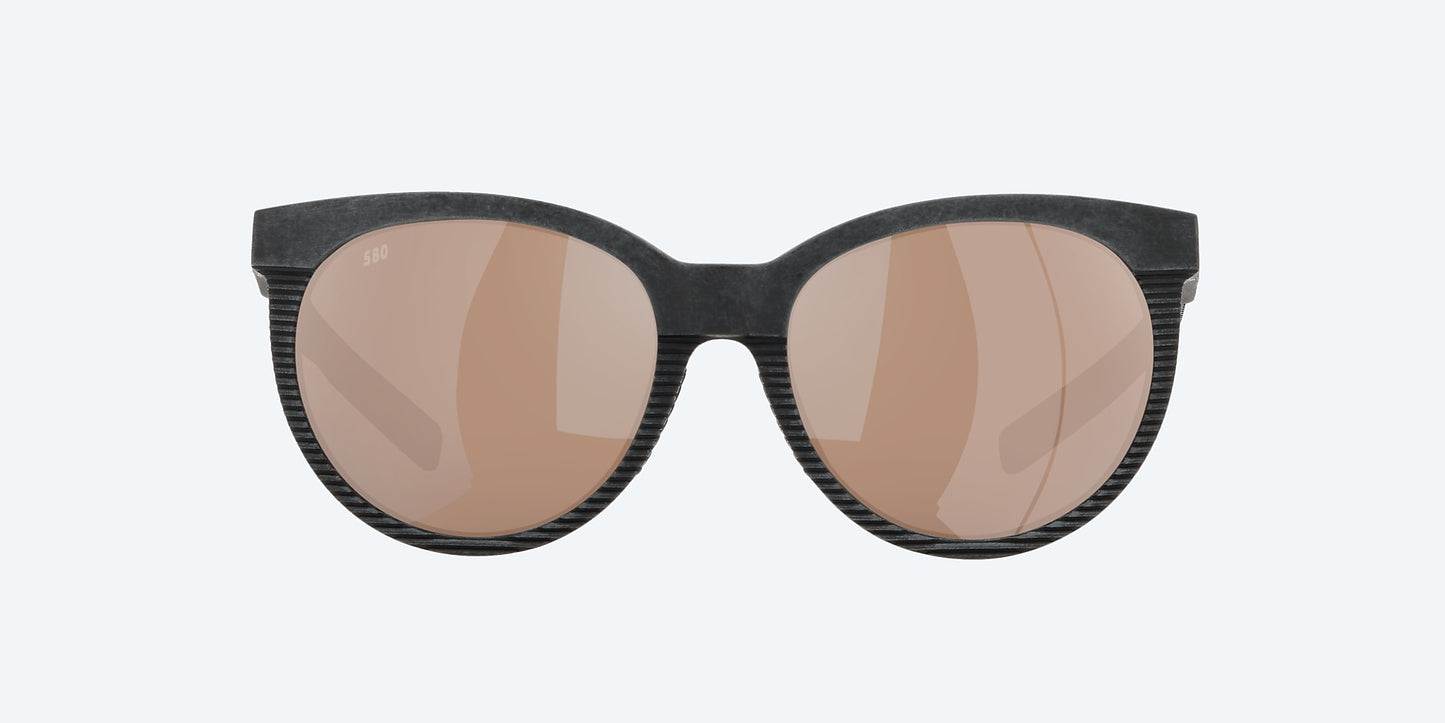 [Copper Silver Mirror Polarized Glass Lenses, Net Gray With Gray Rubber Frame]