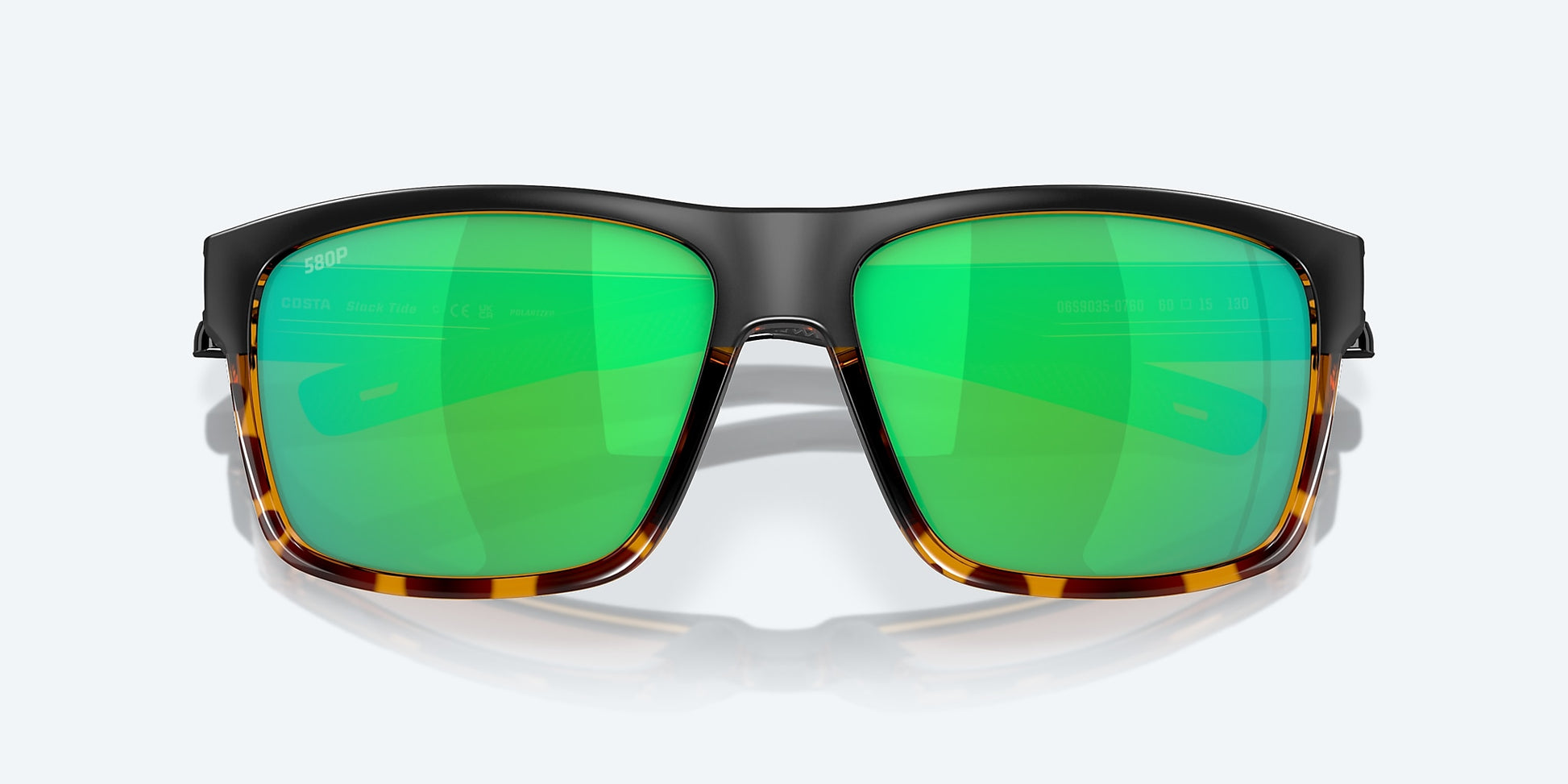 [Green Mirror Polarized Polycarbonate Lenses, Black/Shiny Tortoise Frame]
