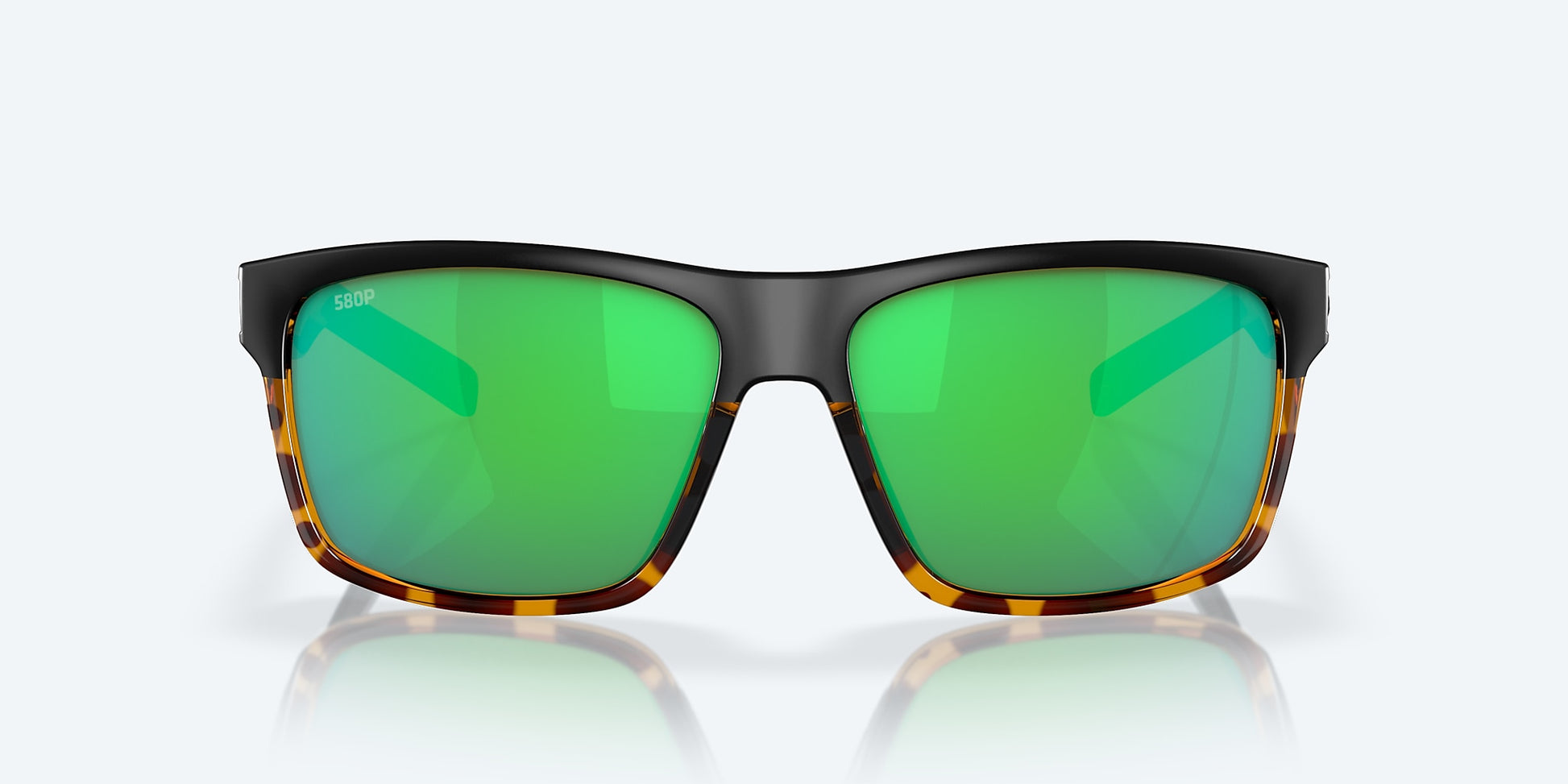 [Green Mirror Polarized Polycarbonate Lenses, Black/Shiny Tortoise Frame]