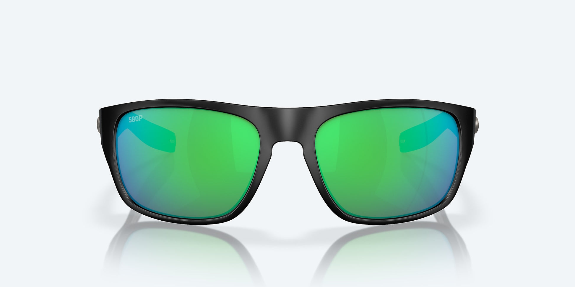 [Green Mirror Polarized Polycarbonate Lenses, Matte Black Frame]