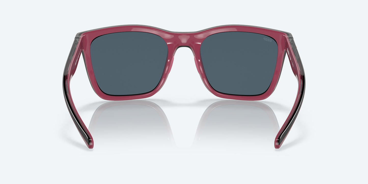 [Gray Polarized Polycarbonate Lenses, Shiny Black/Crystal/Fuchsia Frame]