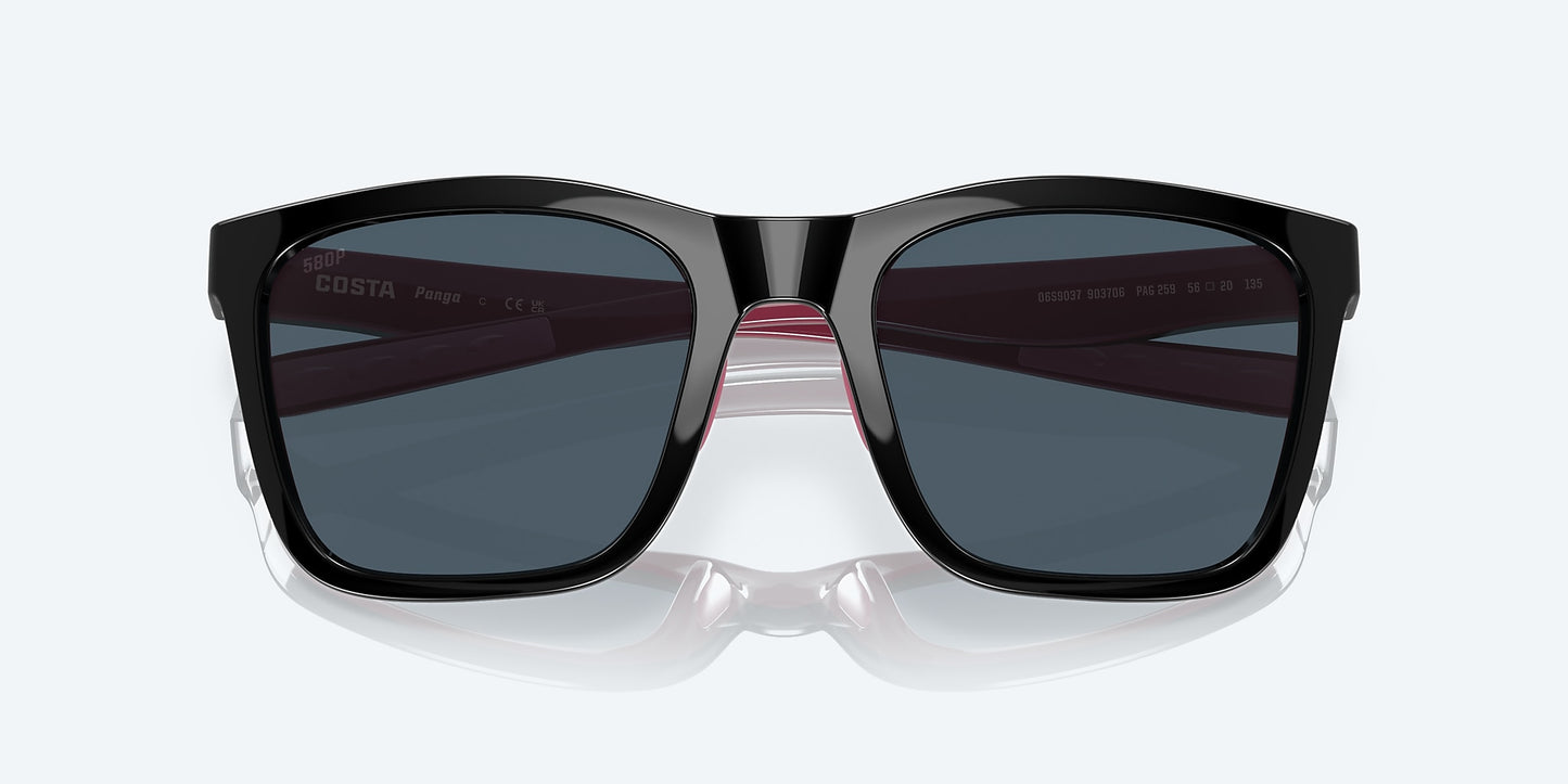[Gray Polarized Polycarbonate Lenses, Shiny Black/Crystal/Fuchsia Frame]