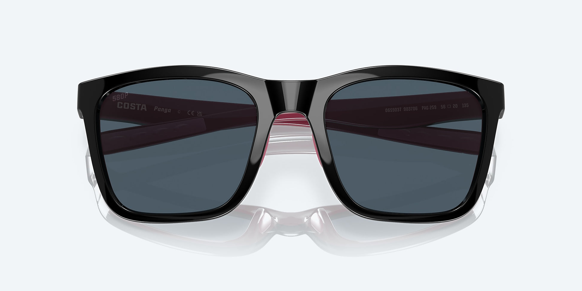 [Gray Polarized Polycarbonate Lenses, Shiny Black/Crystal/Fuchsia Frame]