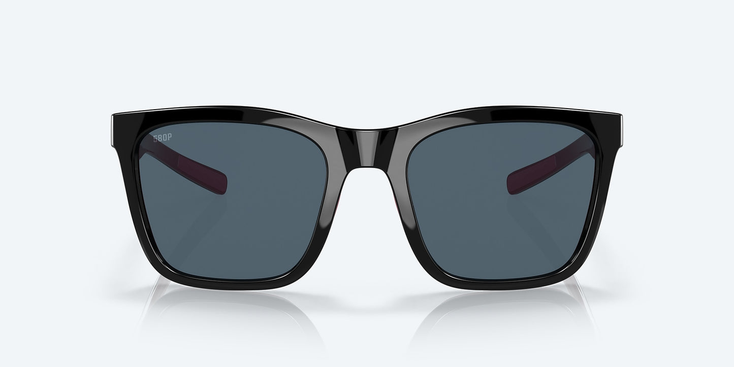 [Gray Polarized Polycarbonate Lenses, Shiny Black/Crystal/Fuchsia Frame]
