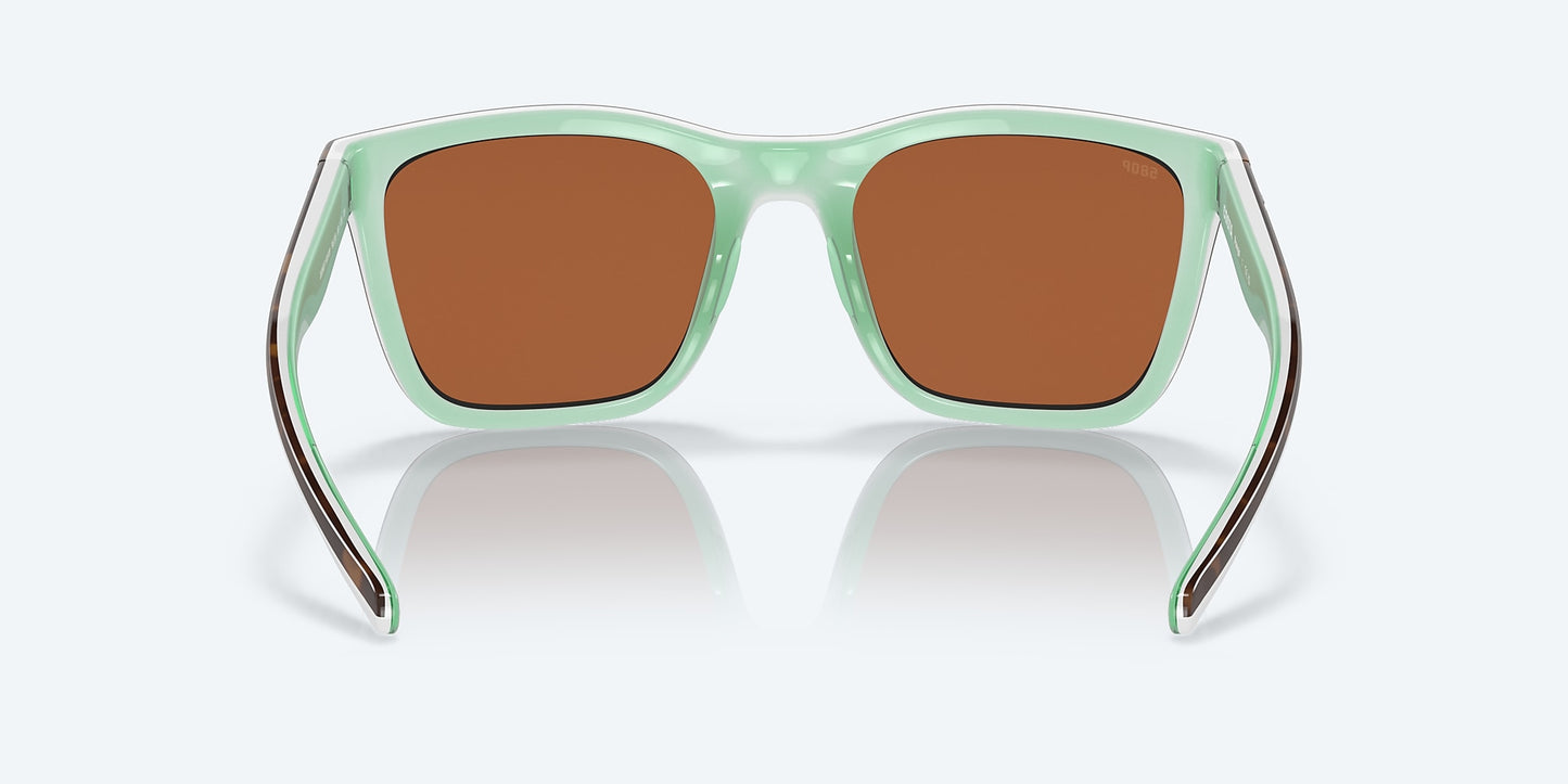 [Green Mirror Polarized Polycarbonate Lenses, Shiny Tortoise/White/Seafoam Crystal Frame]