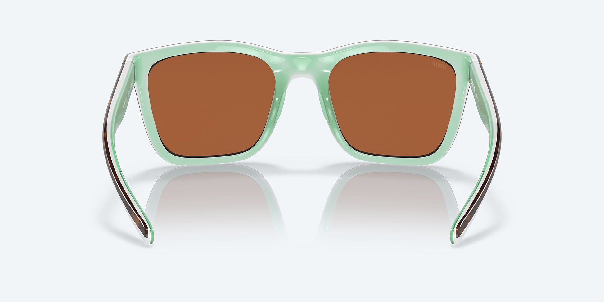 [Green Mirror Polarized Polycarbonate Lenses, Shiny Tortoise/White/Seafoam Crystal Frame]