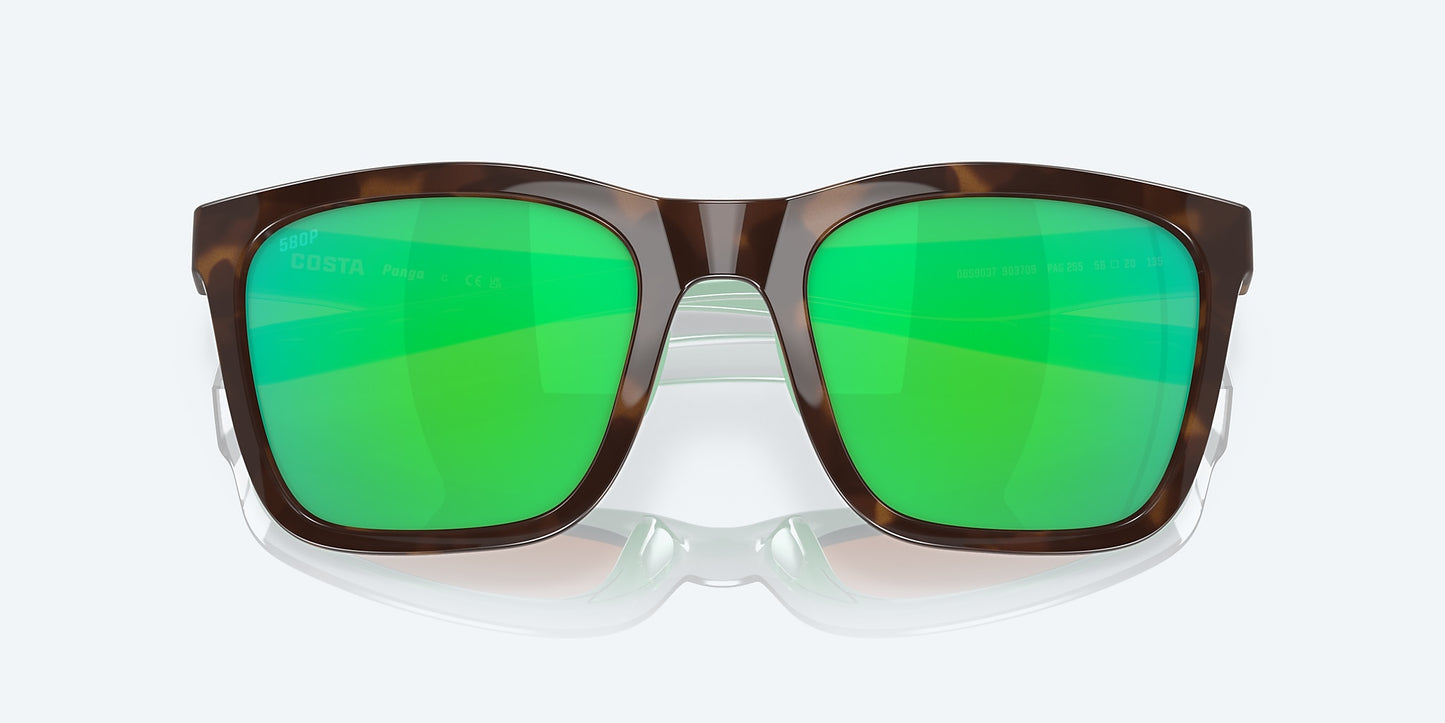 [Green Mirror Polarized Polycarbonate Lenses, Shiny Tortoise/White/Seafoam Crystal Frame]