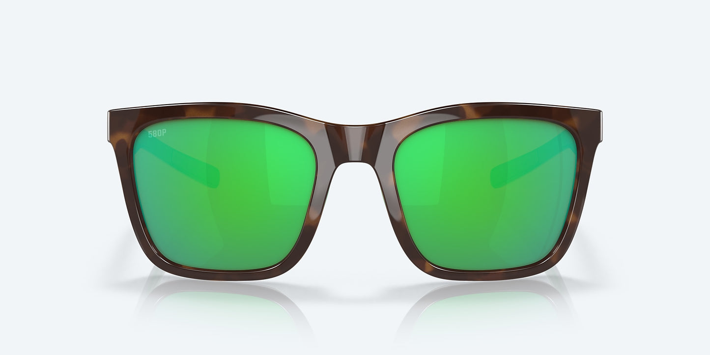 [Green Mirror Polarized Polycarbonate Lenses, Shiny Tortoise/White/Seafoam Crystal Frame]