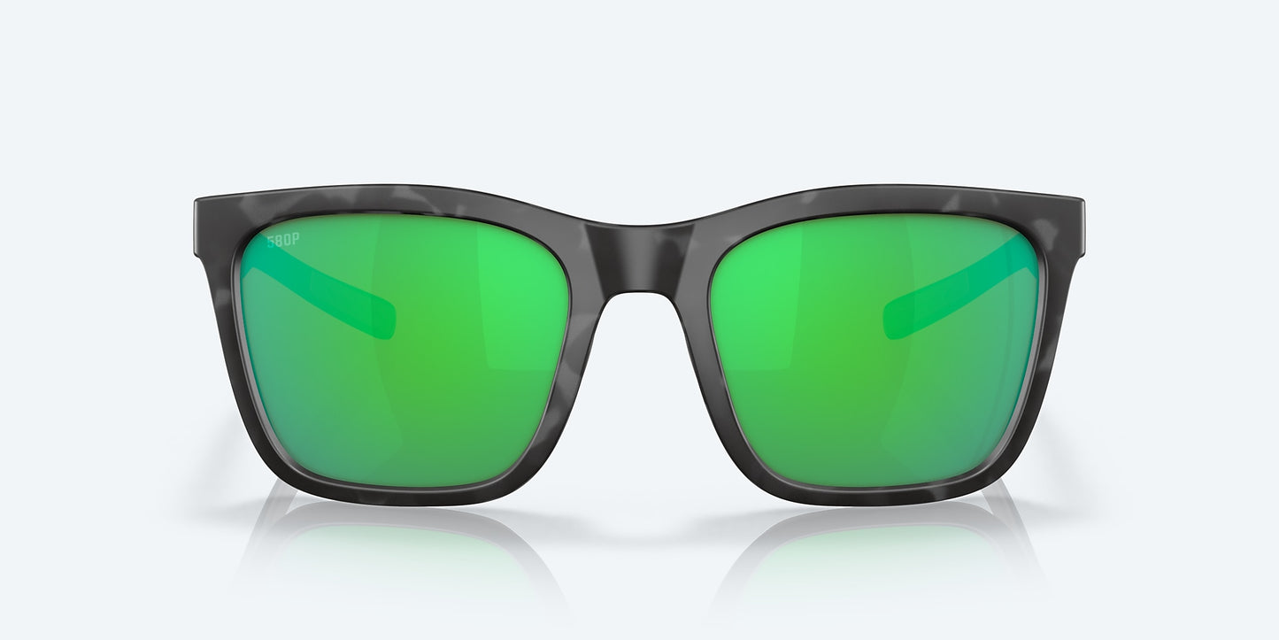 [Green Mirror Polarized Polycarbonate Lenses, Matte Gray Tortoise Frame]