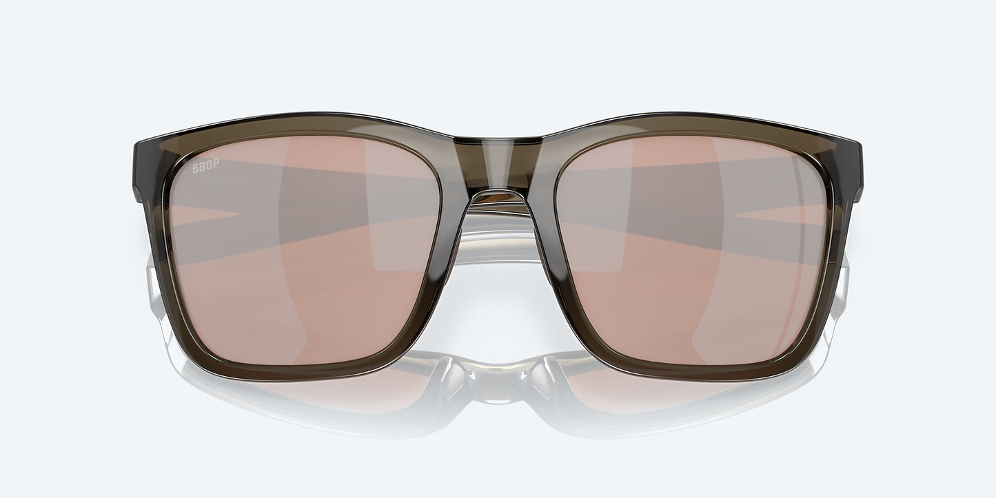 [Copper Silver Mirror Polarized Polycarbonate Lenses, Shiny Taupe Crystal Frame]
