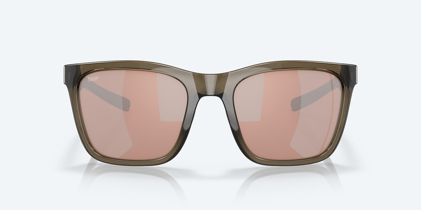 [Copper Silver Mirror Polarized Polycarbonate Lenses, Shiny Taupe Crystal Frame]