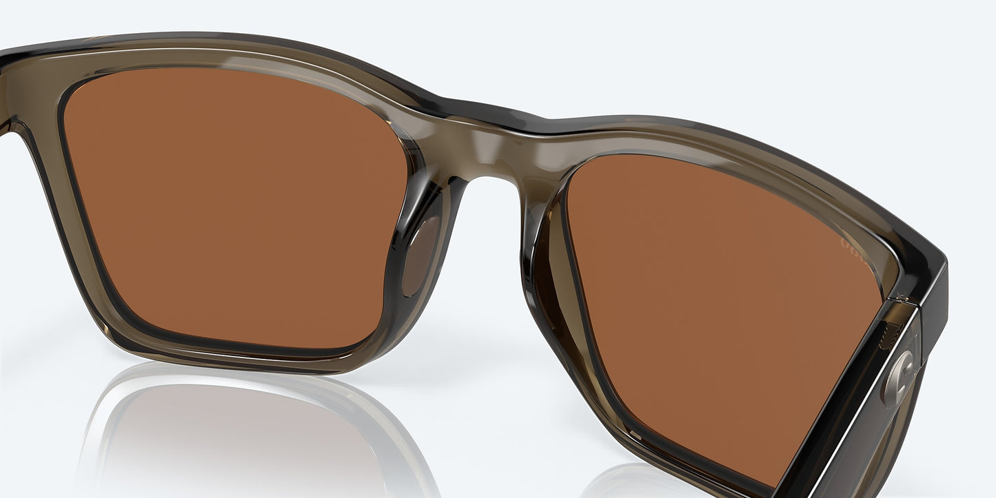 [Copper Silver Mirror Polarized Glass Lenses, Shiny Taupe Crystal Frame]