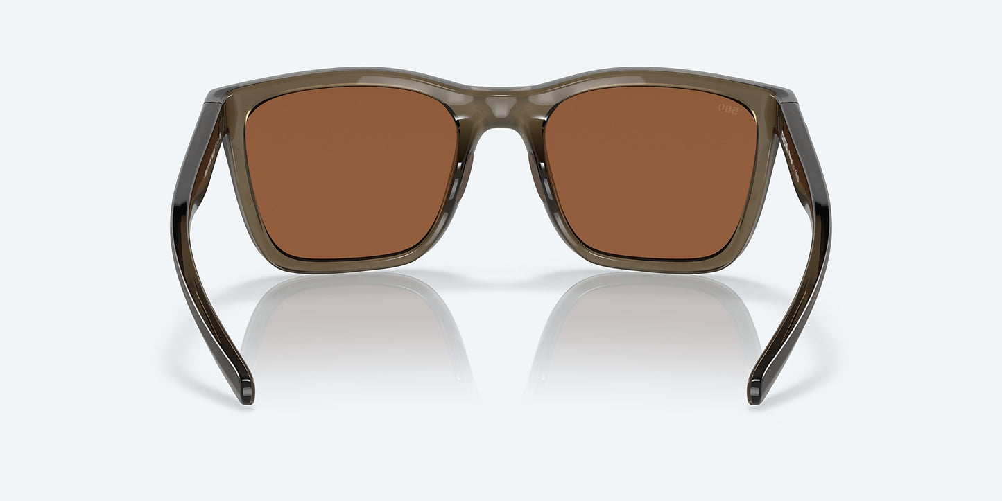 [Copper Silver Mirror Polarized Glass Lenses, Shiny Taupe Crystal Frame]