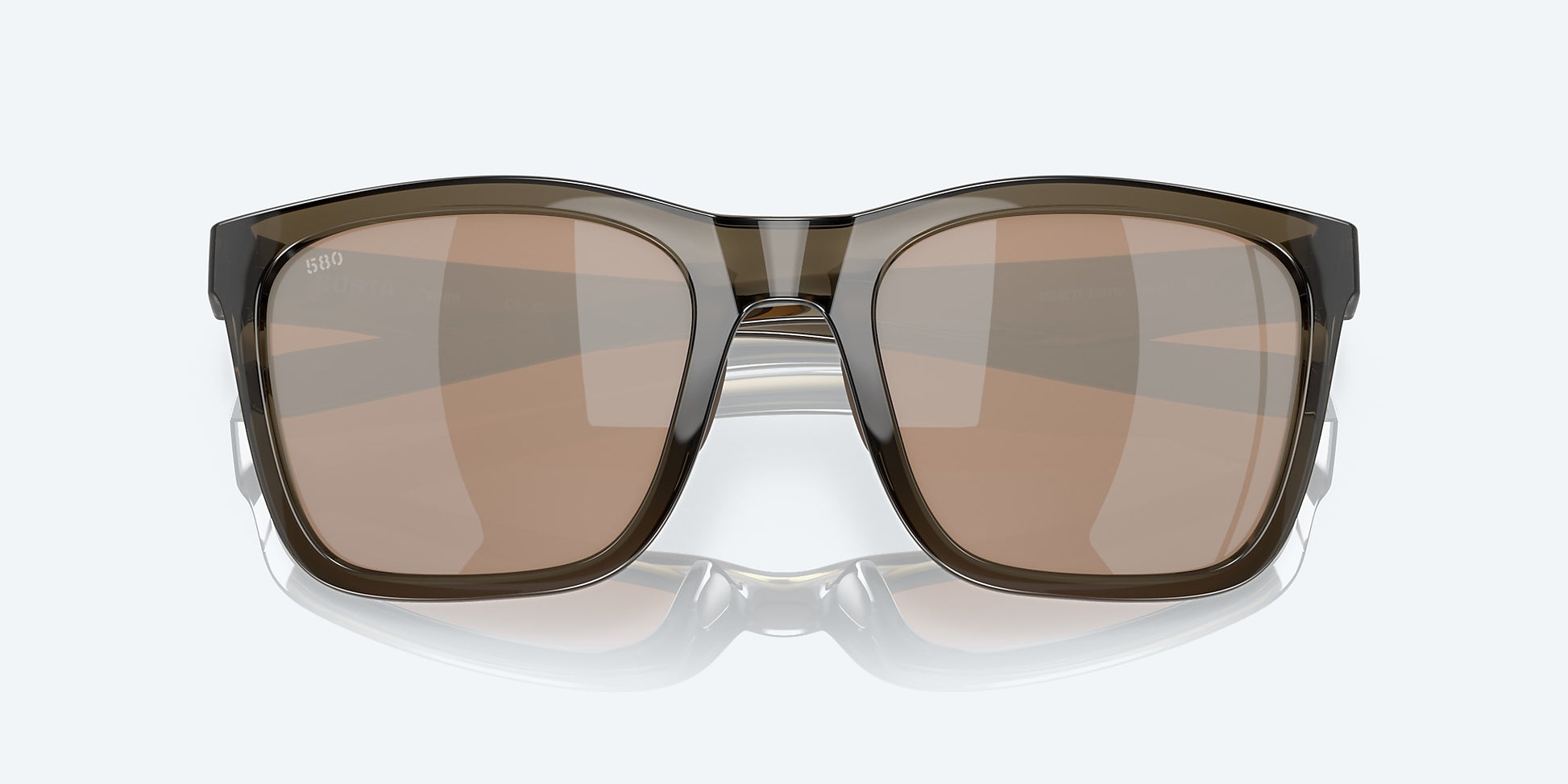 [Copper Silver Mirror Polarized Glass Lenses, Shiny Taupe Crystal Frame]
