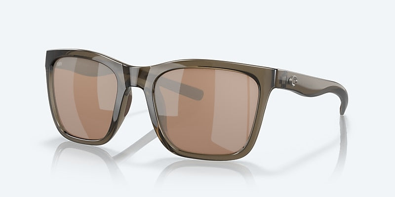 [Copper Silver Mirror Polarized Glass Lenses, Shiny Taupe Crystal Frame]