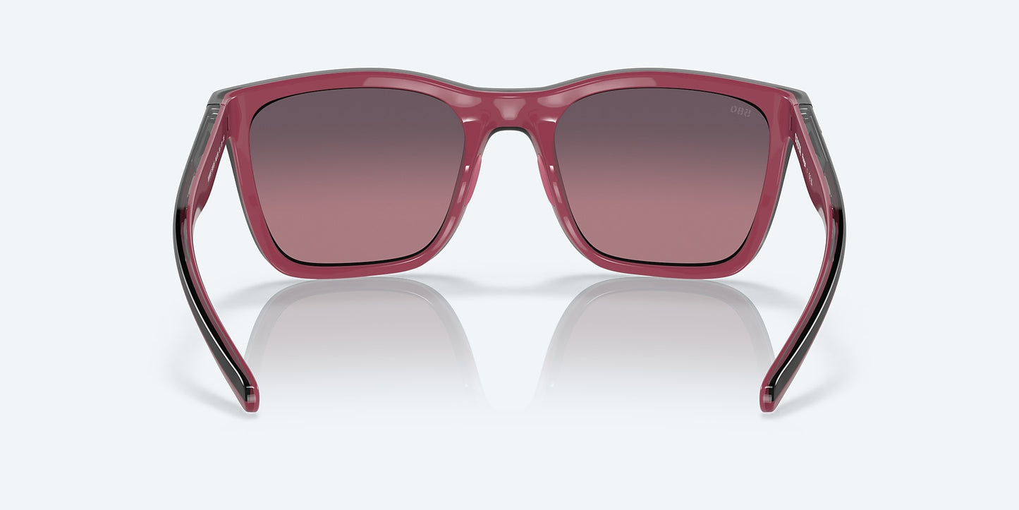 [Rose Gradient Polarized Glass Lenses, Black/Crystal/Fuchsia Frame]