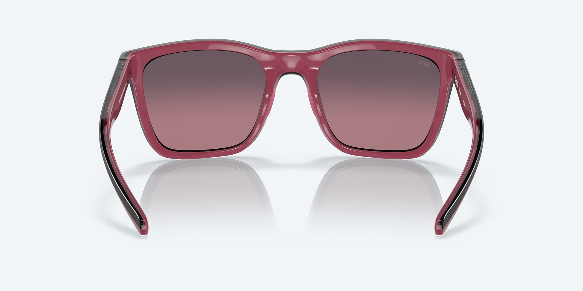 [Rose Gradient Polarized Glass Lenses, Black/Crystal/Fuchsia Frame]