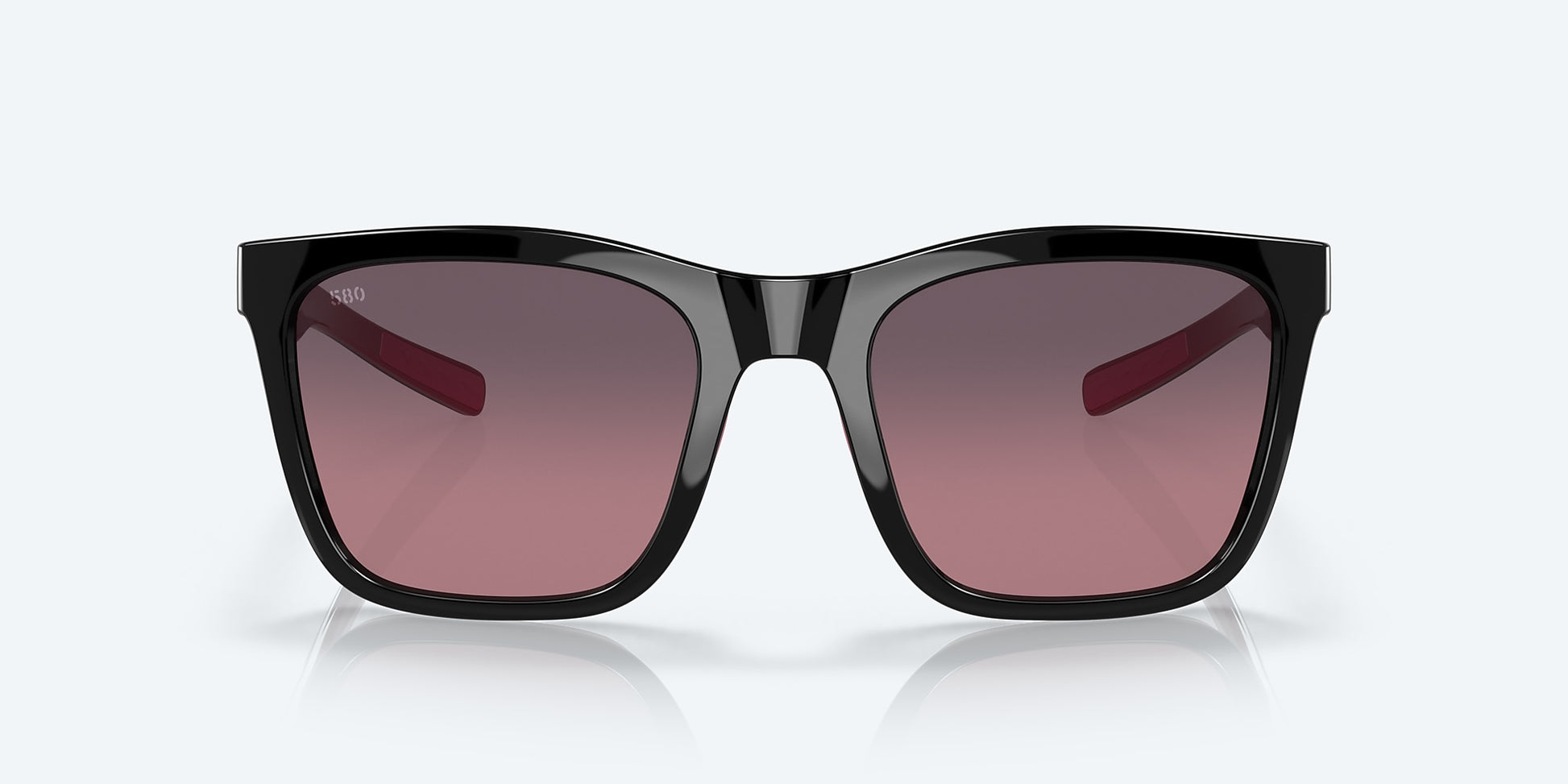 [Rose Gradient Polarized Glass Lenses, Black/Crystal/Fuchsia Frame]