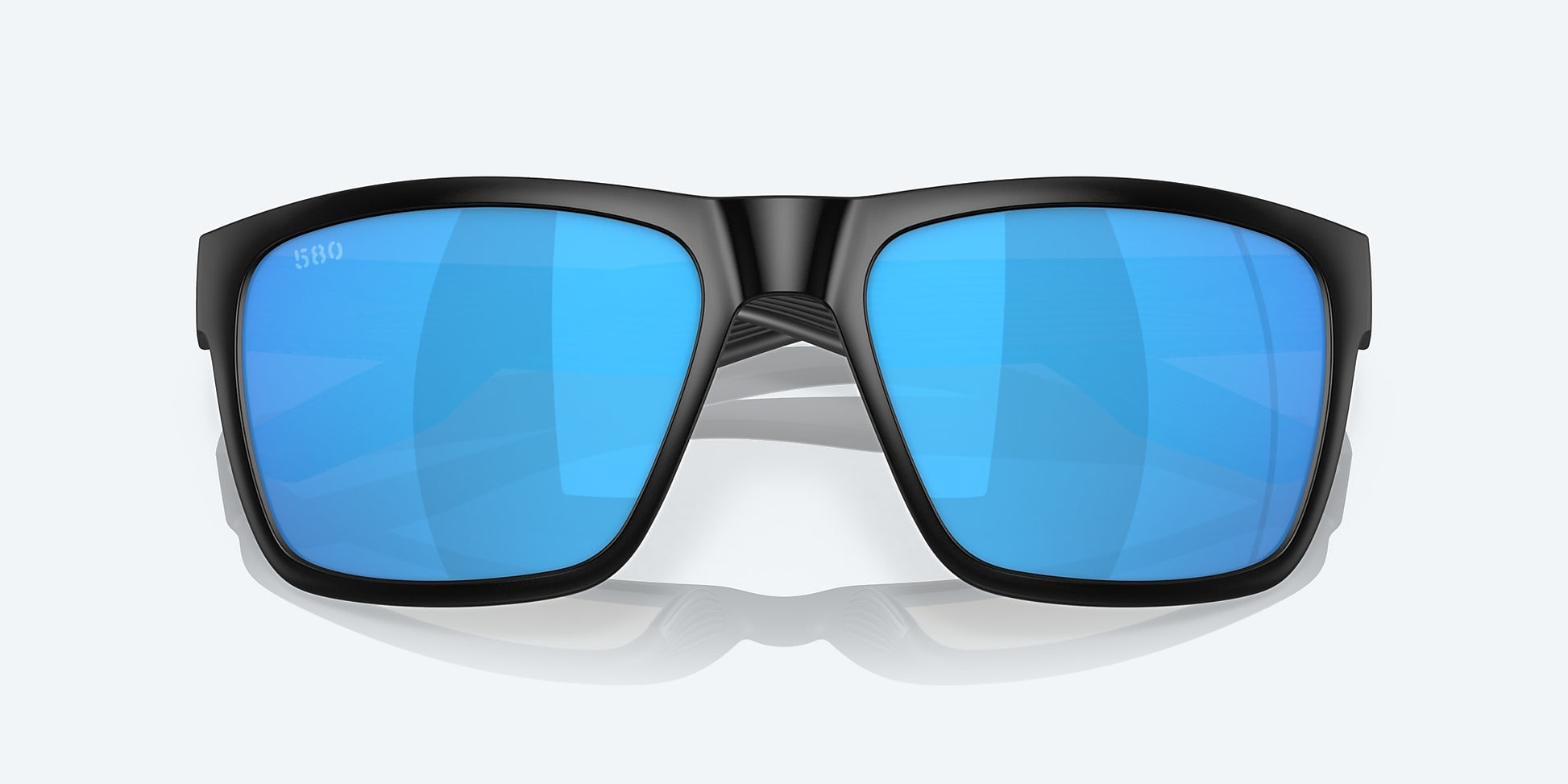 [Blue Mirror Polarized Glass Lenses, Matte Black Frame]