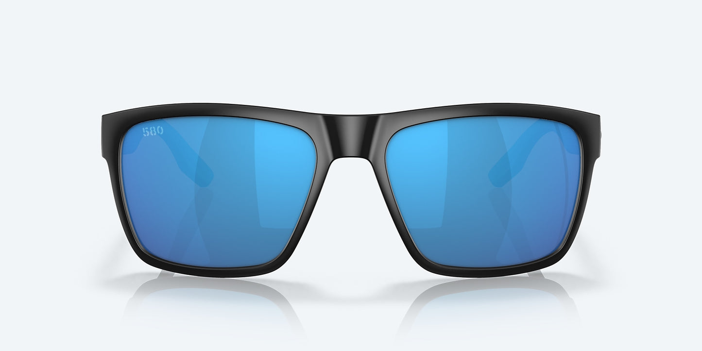 [Blue Mirror Polarized Glass Lenses, Matte Black Frame]
